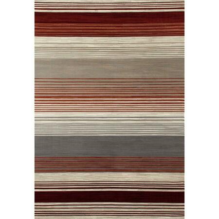 ART CARPET 8 X 11 Ft. Bastille Collection Heathered Stripe Border Woven Area Rug, Red 841864107850